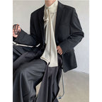 Vintage Ribbon Scarf French Collar Shirt