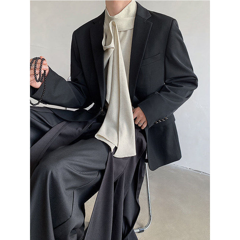 Vintage Ribbon Scarf French Collar Shirt