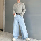 Cotton Half-open Collar Three-button Bottoming Shirt