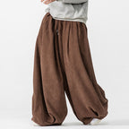 Corduroy Straight Wide-leg Harem Pants