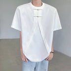 Short-Sleeved T-shirt With Metal Buttons