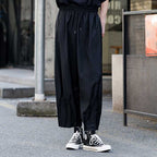 Frayed Pleated Harem Pants
