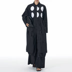 Loose Lapel Polka Dot Long Shirt Jacket