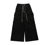 Drawstring Wide-leg Loose-fitting Flared Pants