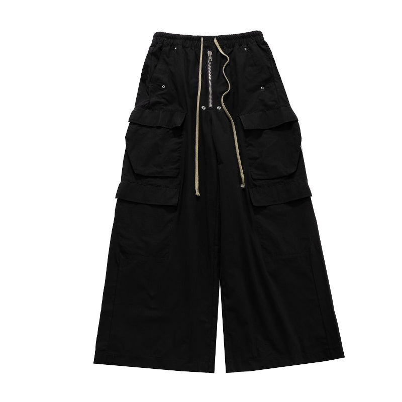 Drawstring Wide-leg Loose-fitting Flared Pants