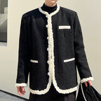 Raw Edge Contrast Wool Slub Jacket