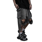 Distressed Multi-Pocket Straight Jeans