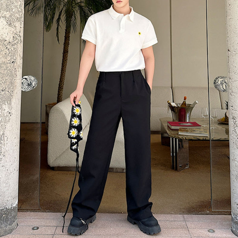 Lapel Loose Casual Embroidered Polo Shirt