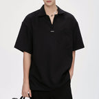 Fake Two-piece American Polo Collar Loose T-shirt