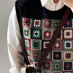 【Weaving Kaleidoscope】Loose Patchwork Pullover Vest
