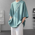 V-neck Ice Silk Loose Short-sleeved T-shirt