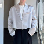 Glossy V-neck Short Single-button Blazer