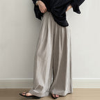 Striped Straight High Waist Loose Wide Leg Pants