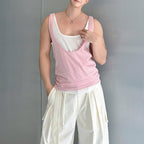 Contrast Color Layered Casual Sleeveless Vest