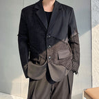 Fringed Patchwork Shoulder Pad Blazer