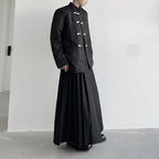 Dark A-Line Pleated Culottes Hakama Pants