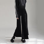 Black High Waist Contrast Skirt
