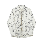 Casual Jacquard Lapel Button-down Long-sleeved Loose Shirt