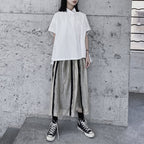 Vertical Stripe Side Zip Skirt