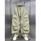 Ice Silk Loose Straight Cargo Trousers