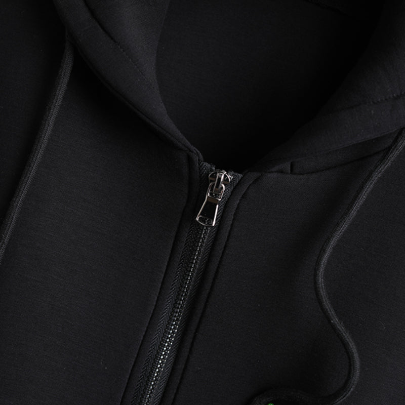 Hooded Cotton Solid Color Vest Jacket