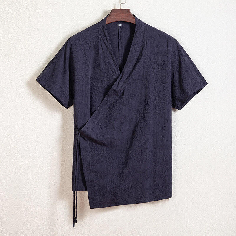 Cotton and Linen Kimono Loose Cardigan Shirt