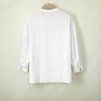 Round Neck Casual Three-quarter Sleeve T-shirt