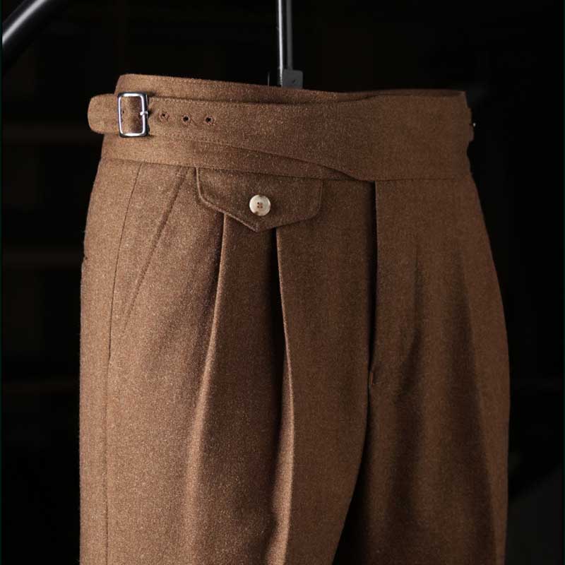 Italian Casual High Waist Retro Straight Suit Trousers