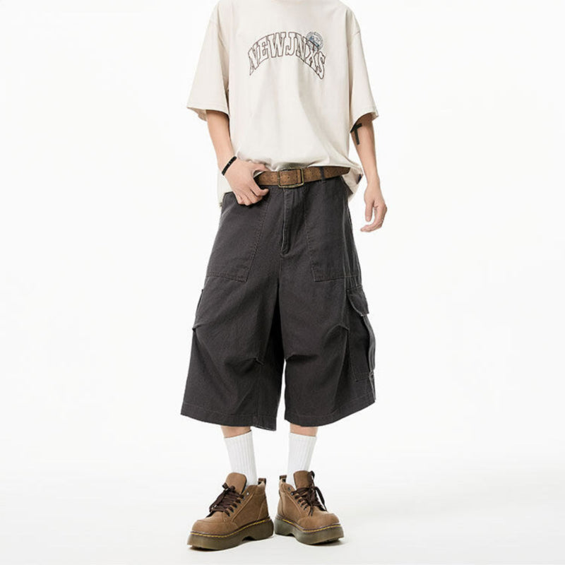 American Loose Straight Knee-length Casual Pants