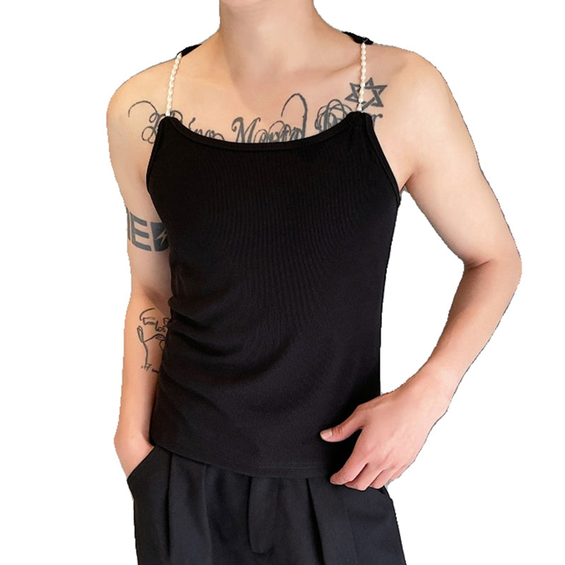 Slim Fit Waistcoat with Pearl Straps