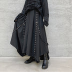 Webbing Irregular Oversized Wide-leg Culottes Hakama Pants