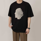 American Embroidery Round Neck Loose Casual T-shirt