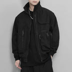 Stand Collar Casual Pocket Work Jacket
