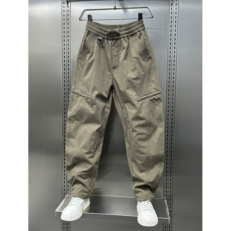 Zipper Scimitar Loose Straight Harem Pants