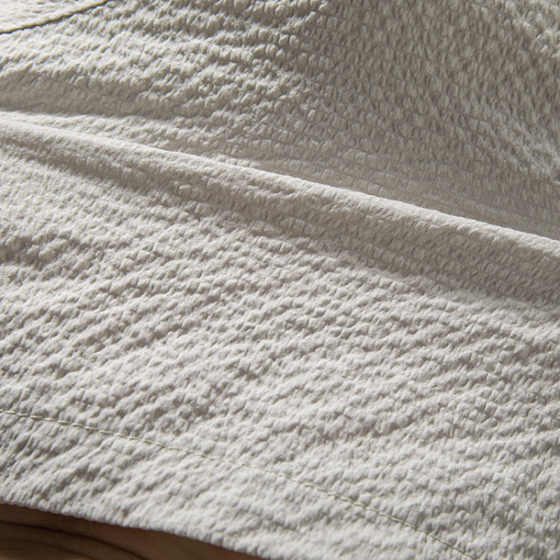 Textured Japanese Style Lapel Polo Shirt