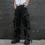 Heavy Pleated Patchwork Loose Drape Jeans