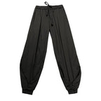 Black Pleated Wide-leg Harem Pants