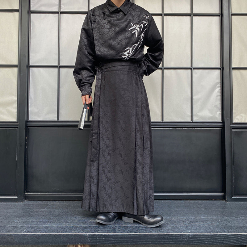 Retro Hanfu Jacquard Pleated Skirt