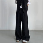 Simple Vest Wide-leg Pants Suit