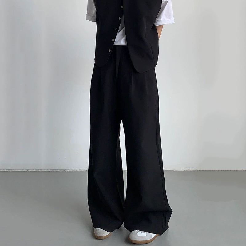 Simple Vest Wide-leg Pants Suit