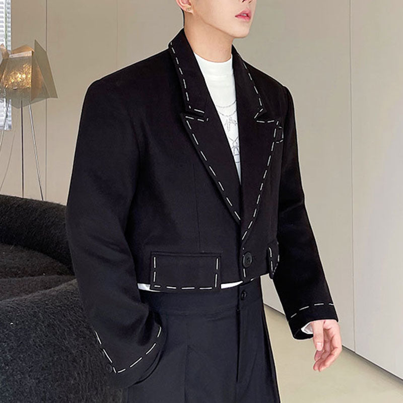 Hand-stitched Black Cropped Jacket