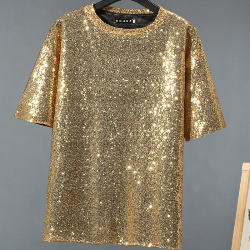 Gold Sequin Nightclub Stage T-shirt