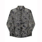 Jacquard Stand Collar Vintage Shirt