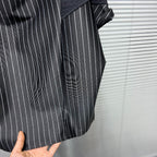 Striped Batwing Sleeve Turtleneck Shirt