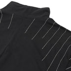 Ray Embroidery Loose Stand Collar Casual T-shirt