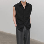 Summer Loose Textured Vest Shirt