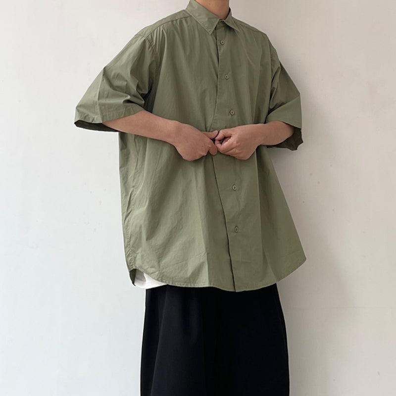 Japanese Retro Pure Cotton Loose Buttoned Shirt