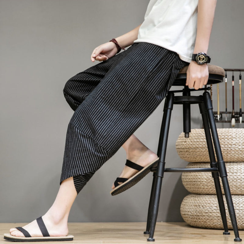 Striped Carrot Loose Wide-leg Casual Pants