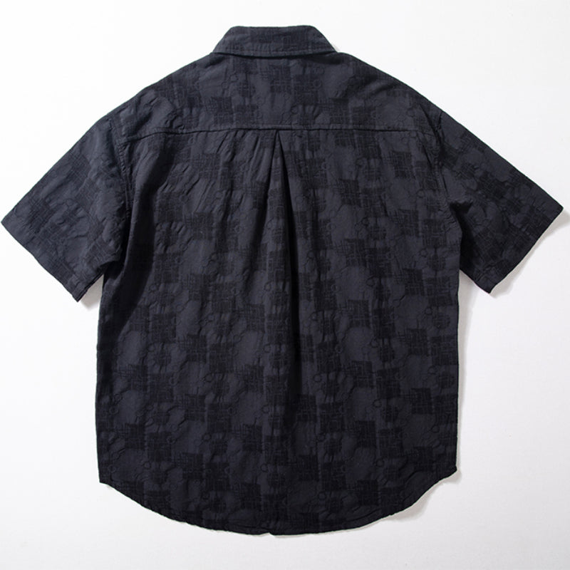 Jacquard Loose Casual Short-sleeved Shirt