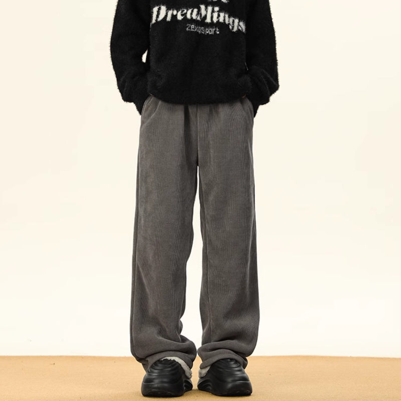 Thick Cotton Casual Corduroy Straight Wide-leg Pants